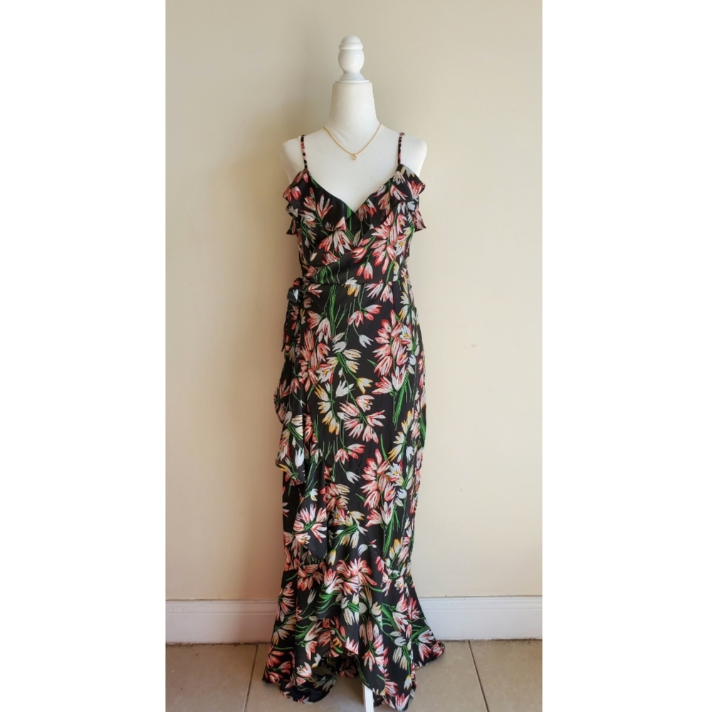 Likely Painted Tulip Rae Wrap Maxi Floral Dress